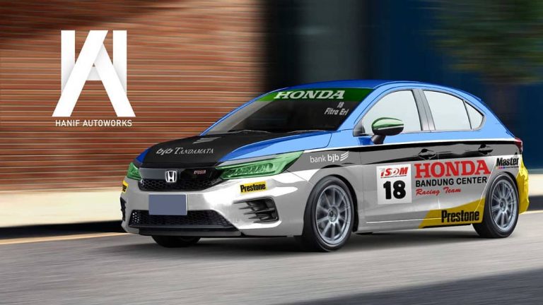 Modifikasi Digital Honda City Hatchback Berbalut Livery Jazz GE8 Andalan Fitra Eri