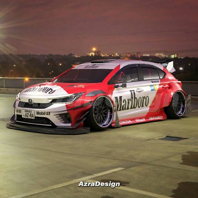Transformasi Digital Honda City Hatchback Dijejali Body Kit Agresif dan Velg Lebar