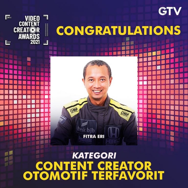 Fitra Eri Raih Penghargaan Content Creator Otomotif Terfavorit Pilihan Masyarakat Indonesia