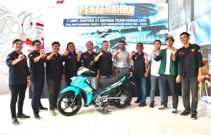 Penyerahan 1 unit motor Jupiter Z1 oleh Main Dealer Yamaha Alfa Scorpii kepada tim Horas USU (1)