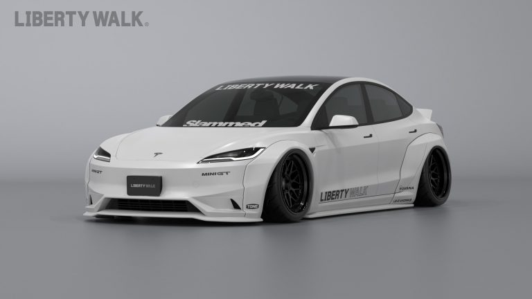 Rambah Segmen Mobil Listrik, Liberty Walk Bikin Wide Body Kit Untuk Tesla Model 3