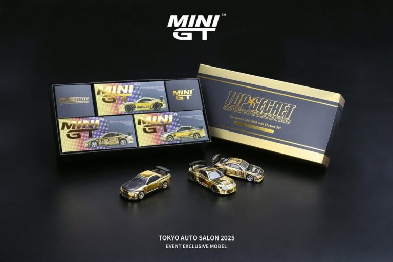 Diecast Mini GT Seri Top Secret Gold Chrome Set Bakal Diluncurkan Di Tokyo Auto Salon 2025